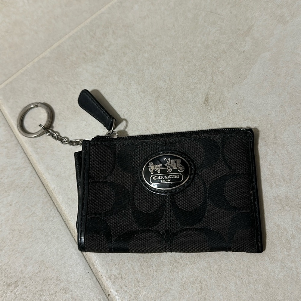 Black Coach Keychain Wallet